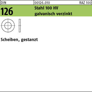 100 Scheiben DIN 126 verzinkt 11