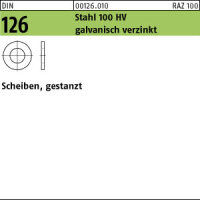 100 Scheiben DIN 126 verzinkt 15,5