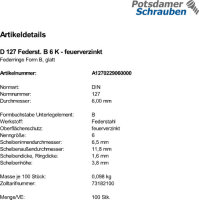100 Federringe DIN 127 feuerverzinkt Form B M6