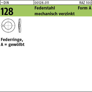 1000 Federringe DIN 128 verzinkt A 10
