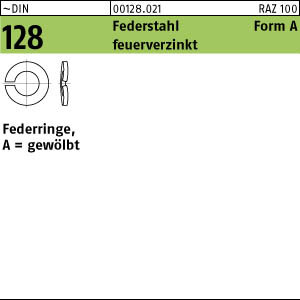 100 Federringe DIN 128 feuerverzinkt A 20