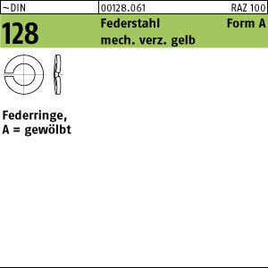 500 Federringe DIN 128 gelb verzinkt A 12