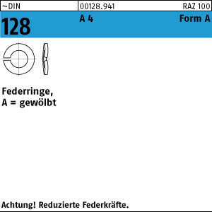 10 Edelstahl V4A Federringe DIN 128 A4 A 27