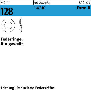 500 Edelstahl Federringe DIN 128 1.4310 B 12