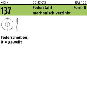 100 Federscheiben DIN 137 verzinkt B 6