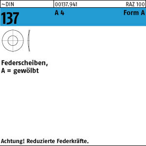1000 Edelstahl V4A Federscheiben DIN 137 A4 A 10