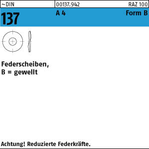 250 Edelstahl V4A Federscheiben DIN 137 A4 B 14