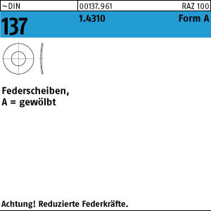 100 Edelstahl Federscheiben DIN 137 1.4310 A 3,5