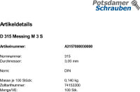 100 Flügelmuttern DIN 315 Messing M3