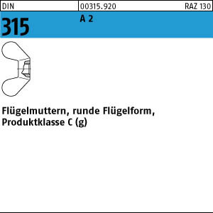 50 Edelstahl V2A Flügelmuttern DIN 315 A2 M5