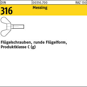 25 Flügelschrauben DIN 316 Messing M10x20