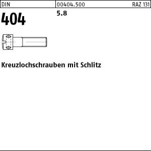 100 Kreuzlochschrauben DIN 404 5.8 Stahl M5x20