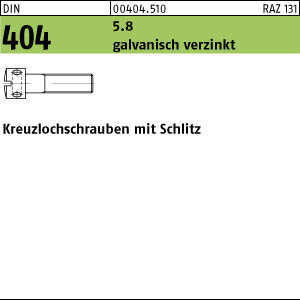 100 Kreuzlochschrauben DIN 404 5.8 verzinkt M3x10