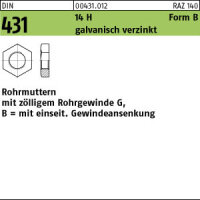 50 Rohrmuttern DIN 431 14H BG 1/8 SW 19 verzinkt Stahl