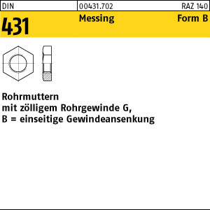 50 Rohrmuttern DIN 431 Messing BG 1/4 SW 22 Ms