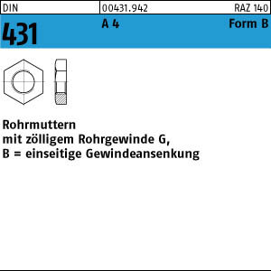 10 Rohrmuttern DIN 431 A4 BG 3/4 V4A Edelstahl