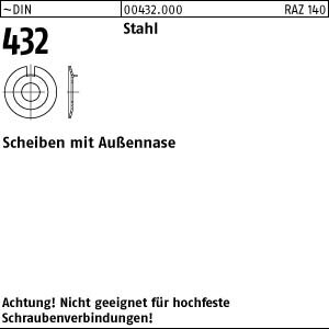 50 Scheiben DIN 432 Stahl 19