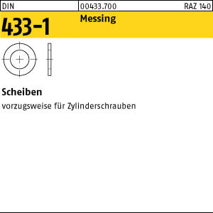 100 Scheiben DIN 433 -1 Messing 13