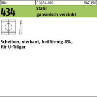 100 U-Scheiben DIN 434 Stahl / ÃœH 13,5