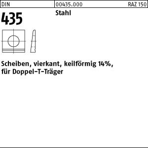 100 I-Scheiben DIN 435 Stahl / ÃœH 9