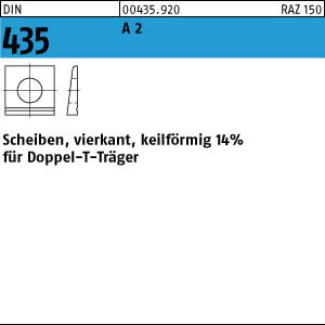 25 Edelstahl Vierkantscheiben DIN 435 A2 17,5
