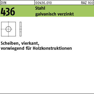 50 Scheiben DIN 436 Stahl 24 verzinkt