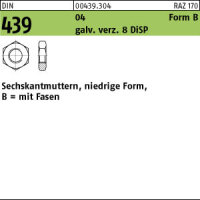 1000 Sechskantmuttern niedrig DIN 439 04 DiSP M4