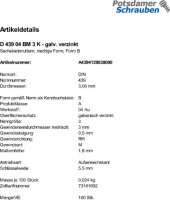 100 Sechskantmuttern niedrig DIN 439 04 verzinkt M3
