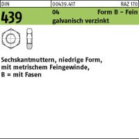 100 Feingewinde Sechskantmuttern niedrig DIN 439 04...