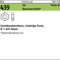 100 Sechskantmuttern niedrig DIN 439 04 feuerverzinkt M16