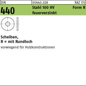 100 Scheiben DIN 440 feuerverzinkt R 6,6