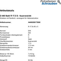 50 Scheiben DIN 440 feuerverzinkt R 17,5
