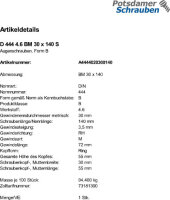 1 Augenschrauben DIN 444 4.6 Stahl BM30x140