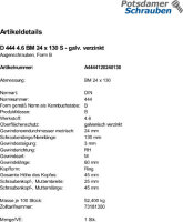 1 Augenschrauben DIN 444 4.6 verzinkt BM24x130