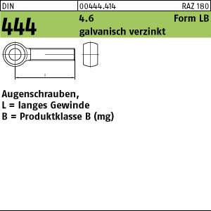 10 Augenschrauben DIN 444 4.6 verzinkt LBM12x90