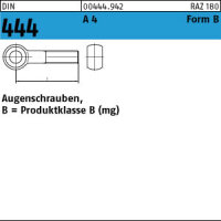 10 Edelstahl V4A Augenschrauben DIN 444 A4 BM10x90