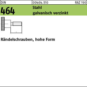 25 Rändelschrauben DIN 464 verzinkt M6x20