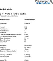 25 Edelstahl Rändelschrauben DIN 464 A1 / A2 M4x10