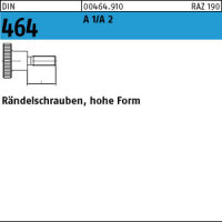 10 Edelstahl Rändelschrauben DIN 464 A1 / A2 M6x20