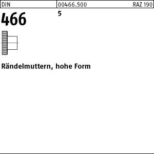100 Rändelmuttern DIN 466 5 M5 Stahl