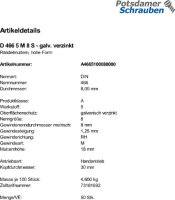 50 Rändelmuttern DIN 466 5 M8 verzinkt Stahl