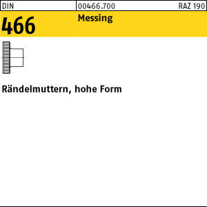 100 Rändelmuttern DIN 466 Messing M4 Ms