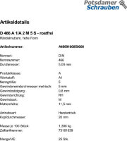 25 Edelstahl Rändelmuttern DIN 466 A1 / A2 M5
