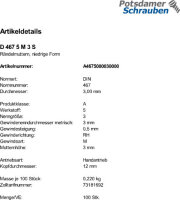 100 Rändelmuttern DIN 467 Kl. 5 Stahl M3