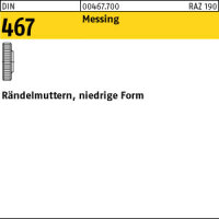 25 Rändelmuttern DIN 467 Messing M8