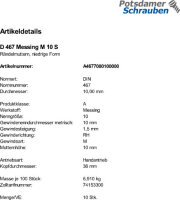 10 Rändelmuttern DIN 467 Messing M10