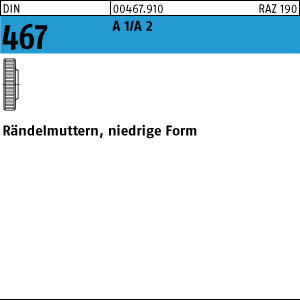 10 Edelstahl Rändelmuttern DIN 467 A1 / A2 M10