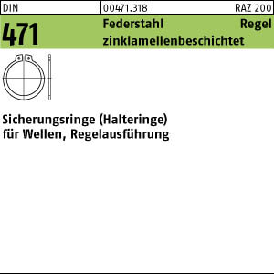 250 Sicherungsringe DIN 471 zinklamellenbeschichtet 35x1,5