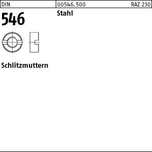 1000 Schlitzmuttern DIN 546 Stahl M3