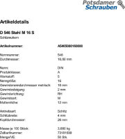 50 Schlitzmuttern DIN 546 Stahl M16